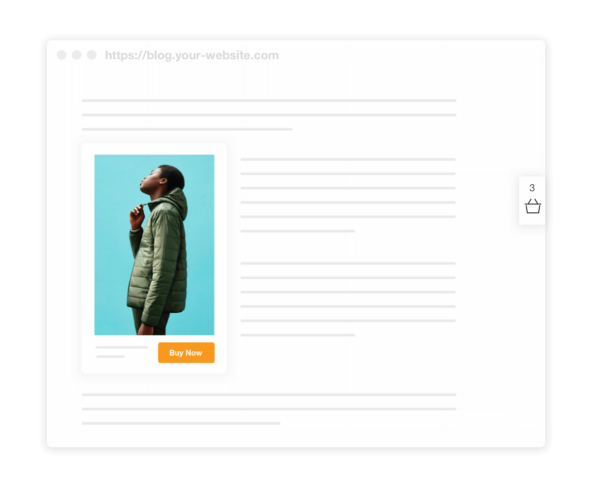 Embed products in blog posts Embed products in blog posts